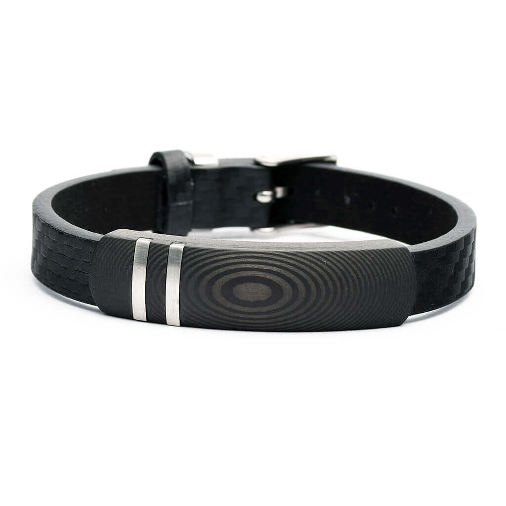 The Kama - Leather Bracelet for Men Silver