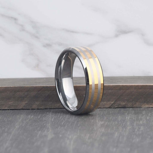 SCOT Gold Plated Men's Tungsten Wedding Band - Gaboni Jewelers