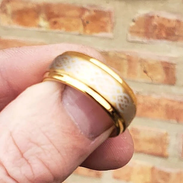 CARER Gold Plated Mens Tungsten Wedding Ring 9mm | Knot Design