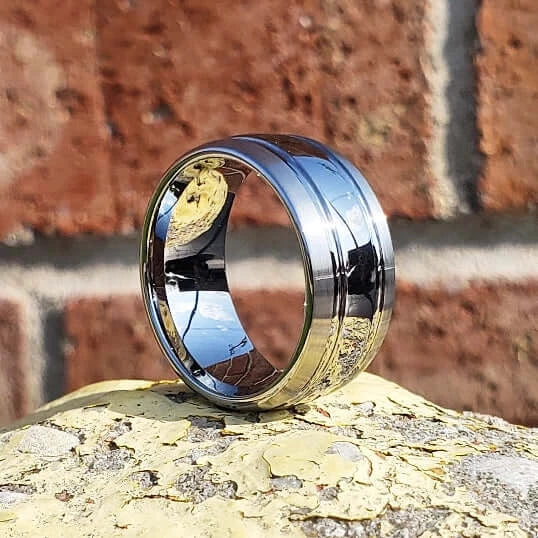 MAX 10mm Tungsten Wedding Band for Men Rounded & Brushed Sides