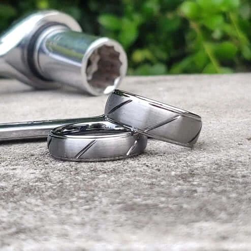 IROM 6mm Round Tungsten Wedding Band Women Men Brushed