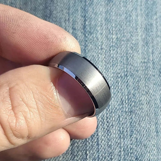 THORS 8mm Tungsten Ring with Matte Finish & Beveled Edge