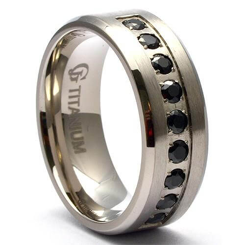 MODDI Modern Wedding Band Black Diamond Ring - Gaboni Jewelers