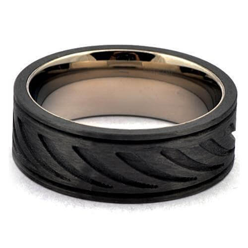 ZYTOR Forged Carbon Wedding Band Milled Finish - Gaboni Jewelers