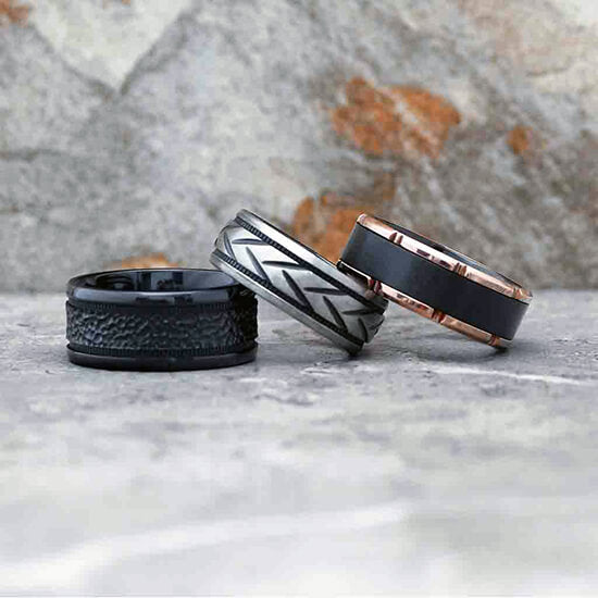 Black Zirconium Wedding Bands for Men | Gaboni Jewelers
