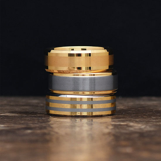 Gold Tungsten Mens Wedding Bands | Gaboni Jewelers