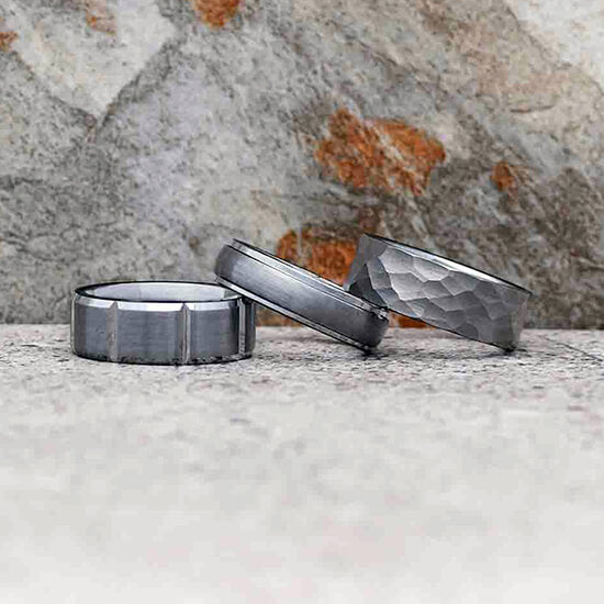 Gunmetal Wedding Bands for Men | Gaboni Jewelers