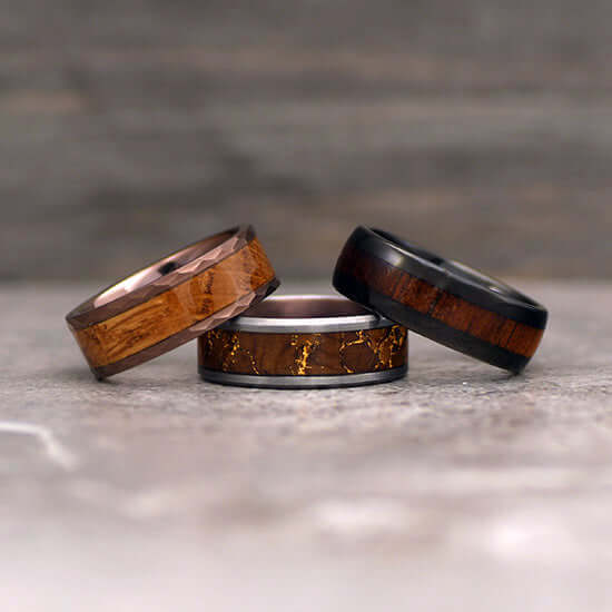 Men's Wooden Wedding Bands Rings | Gaboni Jewelers