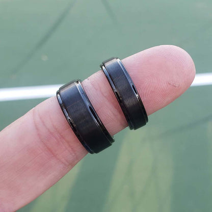 Etot Men's Matte Black Tungsten Wedding Band 6mm 8mm Gaboni Jewelers