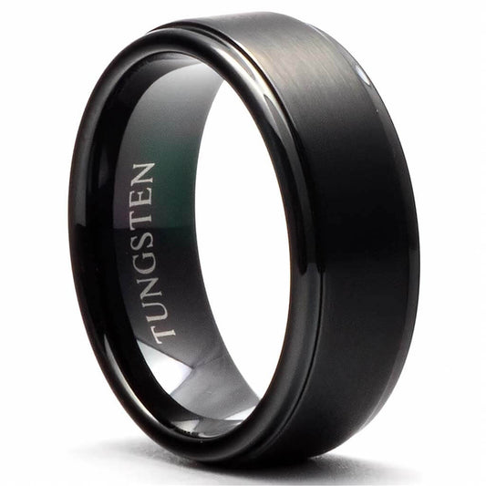 Etot Men's Matte Black Tungsten Wedding Band 8mm Gaboni Jewelers