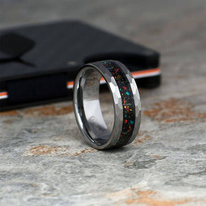 Tungsten Ring / Galaxy Opal Men's Wedding Ring - Gaboni Jewelers