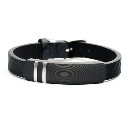 The Kama - Leather Bracelet for Men Silver