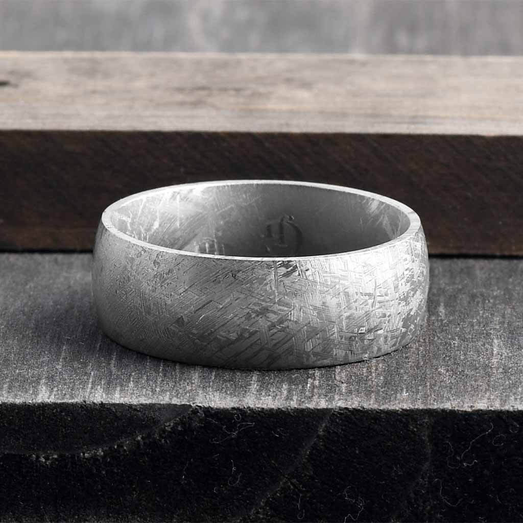 Meteorite Ring for Men 8mm Domed - SPX 1 - Gaboni Jewelers