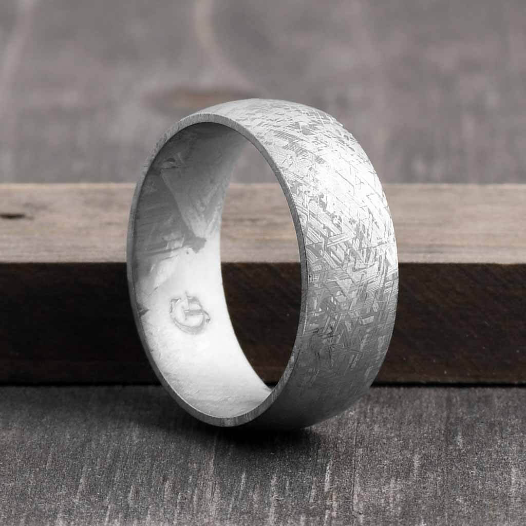 Meteorite Ring for Men 8mm Domed - SPX 3 - Gaboni Jewelers
