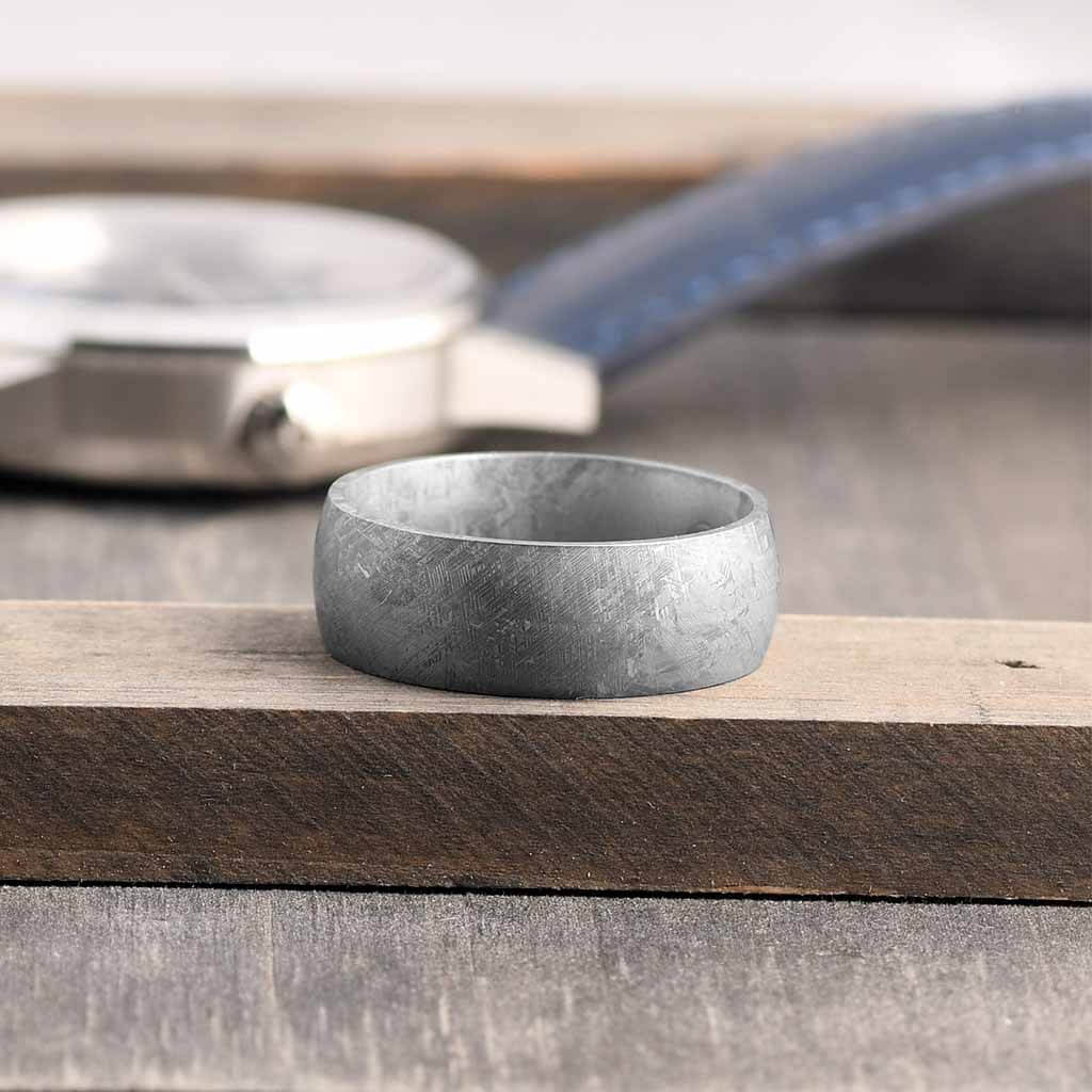 Meteorite Ring for Men 8mm Domed - SPX 4 - Gaboni Jewelers