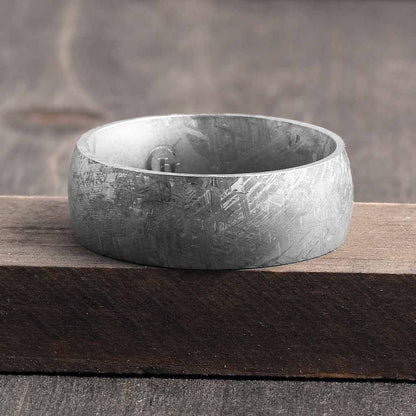 Meteorite Ring for Men 8mm Domed - SPX 5 - Gaboni Jewelers