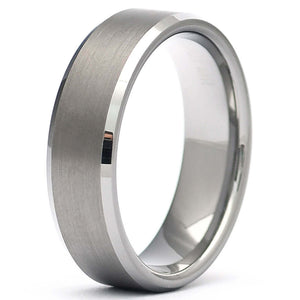 Tungsten Carbide Wedding Ring Beveled Edges 7mm -ZALTOR
