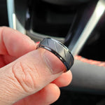 Black Tungsten Men's Wedding Ring Grooved - BALLER