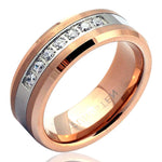 GAMA Rose-Gold Tungsten Carbide Ring for Men or Women 7 Stones - Gaboni Jewelers