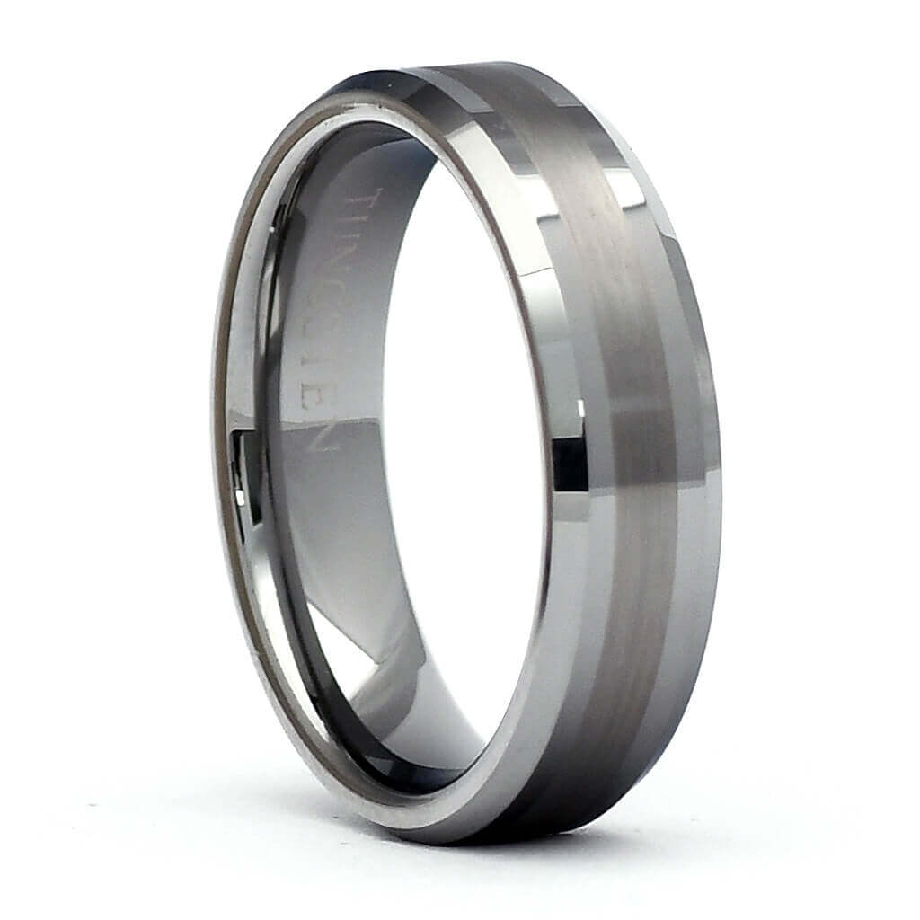 thumbnail image 2 of 6mm Flat Brushed Titanium Ring – Men's Wedding Band / Women's Thumb Ring (Sizes 5-12) 2 of 3