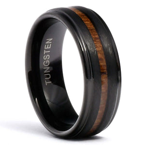 Wood Ring, Black Tungsten Carbide Ring, Wood Rings, wooden ring, wooden  rings, wedding band, Wood rings for men, Wood, Wood Wedding Band
