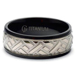 APPRI Black Titanium Tire Tread Ring - Gaboni Jewelers