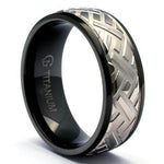 APPRI Black Titanium Tire Tread Ring 2nd - Gaboni Jewelers
