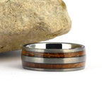 JOHNNIE Whiskey Barrel Men's Wedding Ring in Tungsten b - Gaboni Jewelers