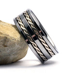 ERTON Tungsten Wedding Ring Double 925 Silver Knot