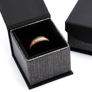Whiskey Barrel Wedding Band - Hammered Ring for Men -JAMES