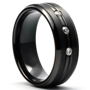 BETOT Mens Wedding Band in Black Zirconium - Gaboni Jewelers