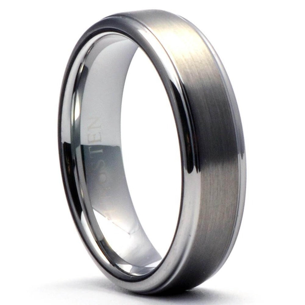 THREE KEYS JEWELRY Mens Tungsten 6mm Engagement Wedding Band Ring Size 11.5