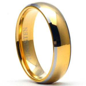 GASTON Gold Tungsten Ring Beveled Edges 6mm - Gaboni Jewelers
