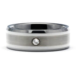 GAUTIER 8mm Tungsten Solitaire CZ Diamond Wedding Band - Gaboni Jewelers