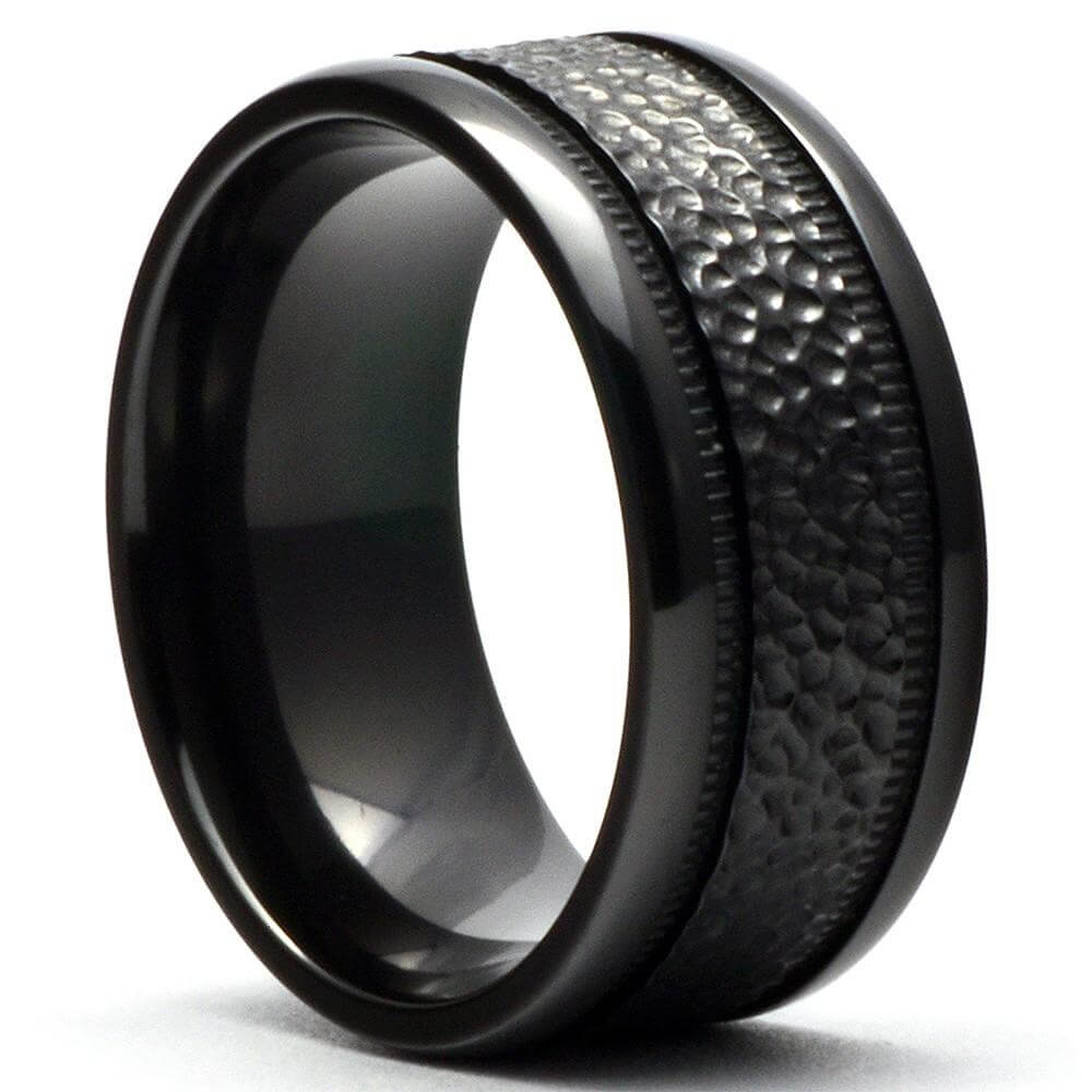 P. W. Beck Black Zirconium Mens Wedding Ring - Black Zirconium Wedding Rings  - MENS WEDDING RINGS - Wedding Rings