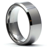 ICER Polished Tungsten Wedding Ring with Beveled Edges - Gaboni Jewelers