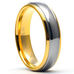 IMMAC 14K Gold Plated Two-Tone 8mm Tungsten Wedding Band - Gaboni Jewelers