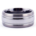MAX 10mm Tungsten Wedding Band for Men Rounded & Brushed Sides - Gaboni Jewelers