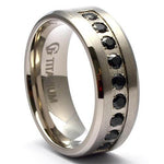 MODDI Modern Wedding Band Black Diamond Ring - Gaboni Jewelers