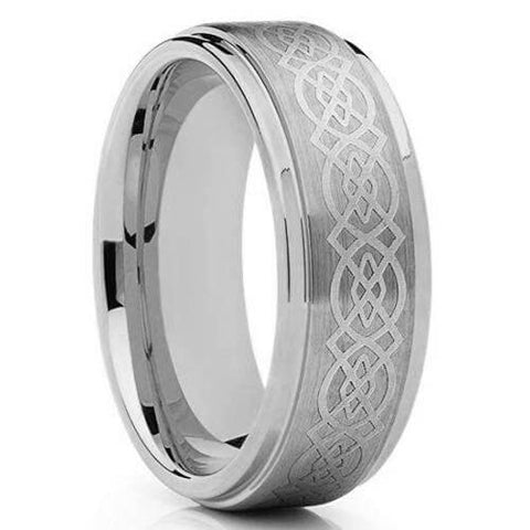 PATOR Knot Tungsten Carbide Celtic Ring Polished Step Edges - Gaboni Jewelers