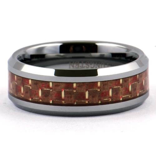 Black Ceramic Ring Pink Carbon Fiber Inlay