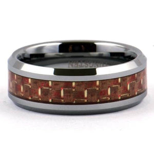 PIKO Tungsten Carbide Ring Pink Carbon-Fiber Inlay - Gaboni Jewelers