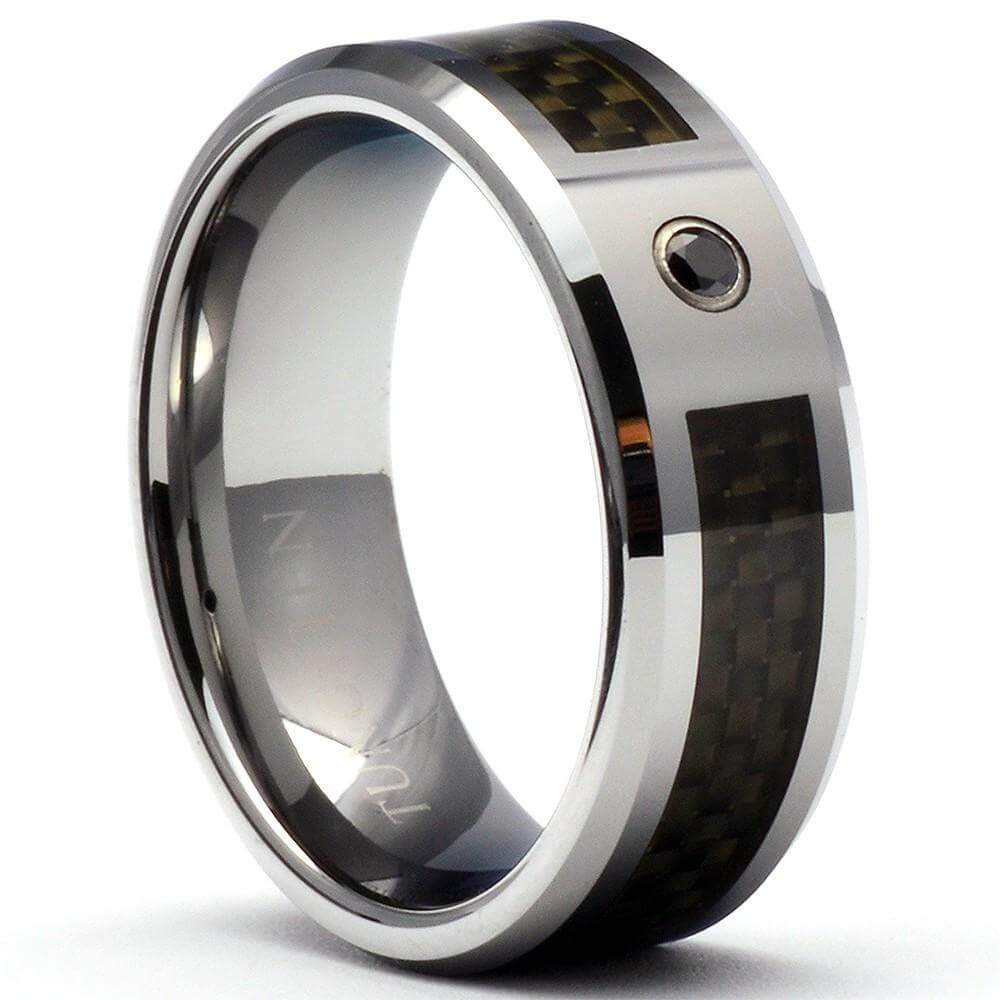 Yellow Chimes Rings for Men Stainless Steel Black Ring Brick Pattern –  YellowChimes