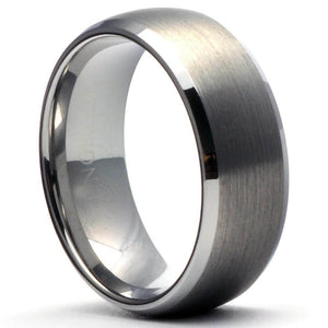 THORS 8mm Tungsten Ring with Matte Finish & Beveled Edge - Gaboni Jewelers