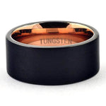 VOLTAN 10mm Matte Black Mens Wedding Ring in Tungsten - Gaboni Jewelers