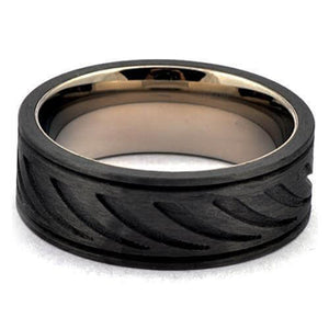 ZYTOR Forged Carbon Wedding Band Milled Finish - Gaboni Jewelers